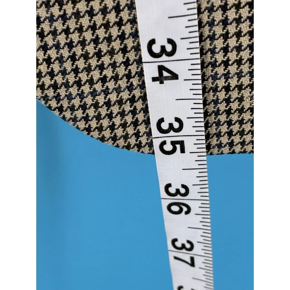 TravelSmith Men’s 46R Houndstooth Silk Wool Blazer Sport Coat